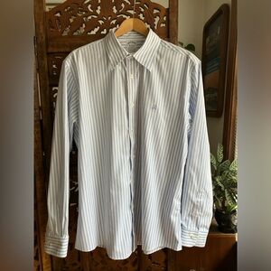 Brooks Brothers button down, supima cotton, blue and white stripe